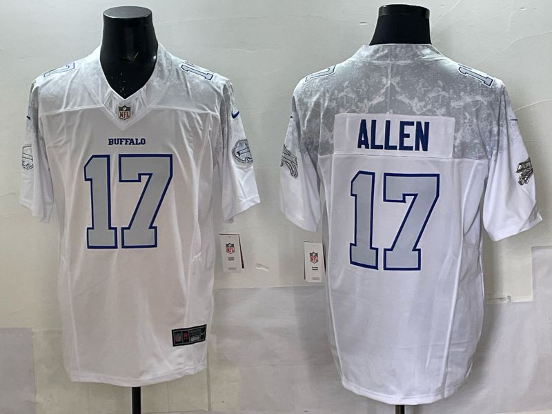 Men Buffalo Bills #17 Josh Allen Nike White 2025 Rivalries Collection Limited NFL Jersey 09